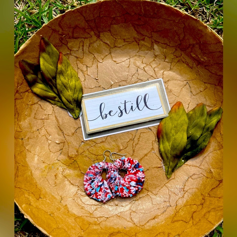 Fabric Handmade Hoop Earrings